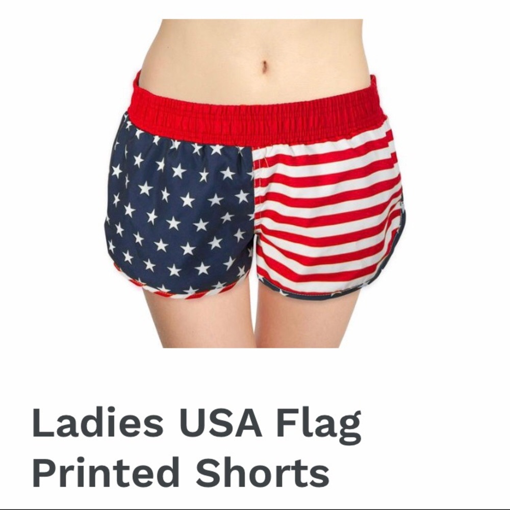 USA Flag Printed Shorts